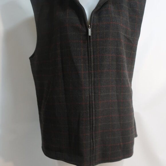Mens Ermenegildo Zegna Brown, Red Plaid Vest XXL/56 - Picture 4 of 12